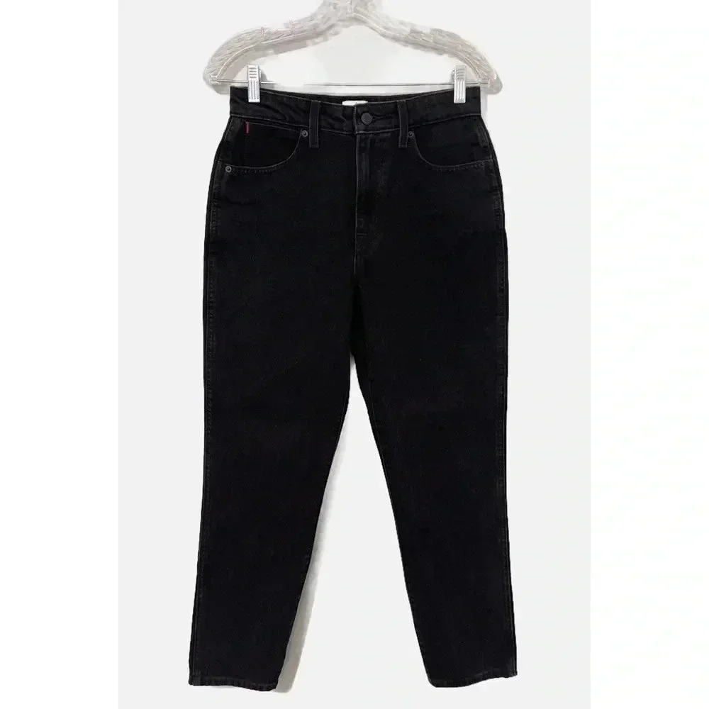 Aritzia Sunday Best‎ Zola Mom Jean Size 6 Black High Rise Tapered Leg